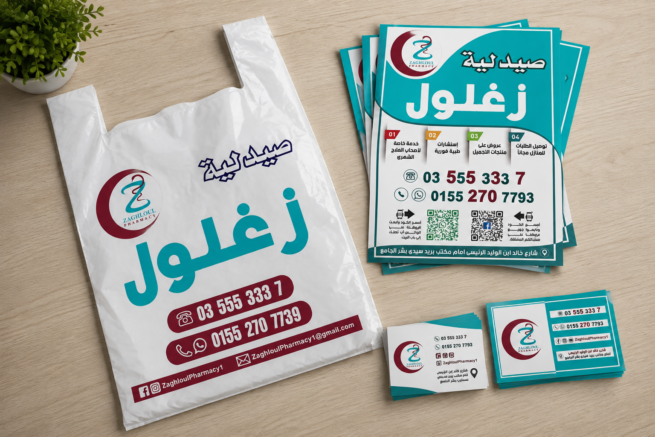 Pharmacy branding design for Zaghloul Pharmacy by Karim Saad